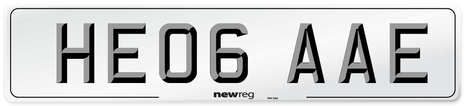 HE06 AAE Number Plate from New Reg